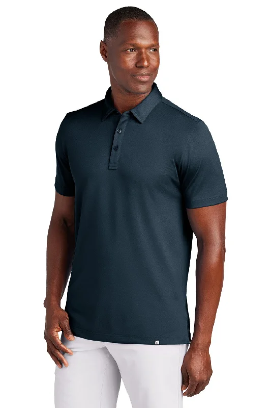 Outdoor Clothing TravisMathew Mens Cabana Wrinkle Resistant Short Sleeve Polo Shirt - Night Blue