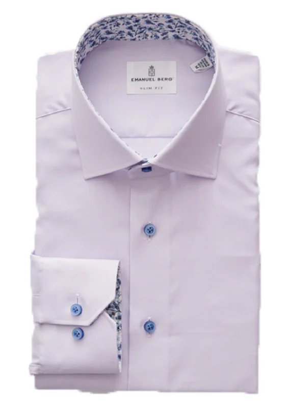 Soft Layers Solid Oxford Mauve Sport Luxury Shirt with Contrast