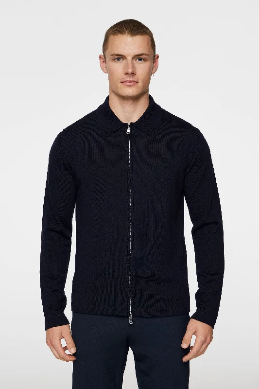 Cozy Looks Kaleb Merino Wool Zip Cardigan
