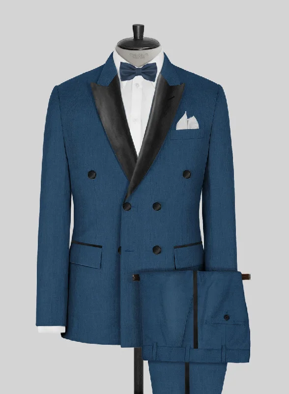 Effortless Comfort Napolean Casa Blue Wool Tuxedo Suit