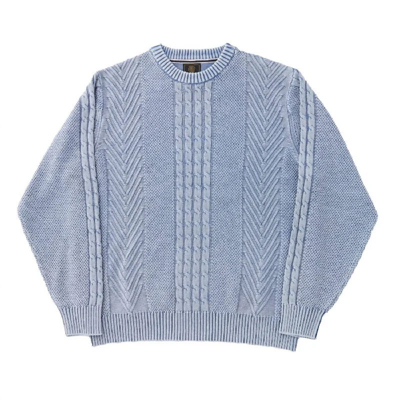 Outdoor Gear Men's Sandwashed Cable Herringbone Sweater In Infinity