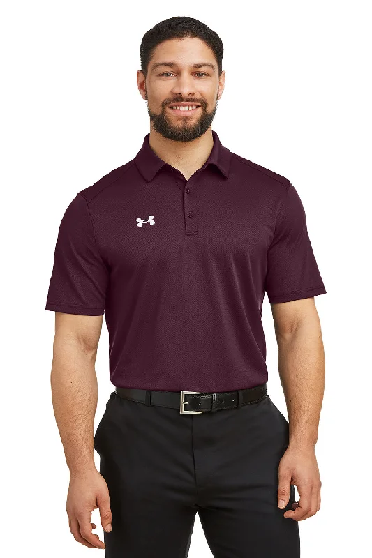 Smart Looks Under Armour Mens Tech Moisture Wicking Short Sleeve Polo Shirt - Maroon Smart Looks Under Armour Mens Tech Moisture Wicking Short Sleeve Polo Shirt - Maroon
