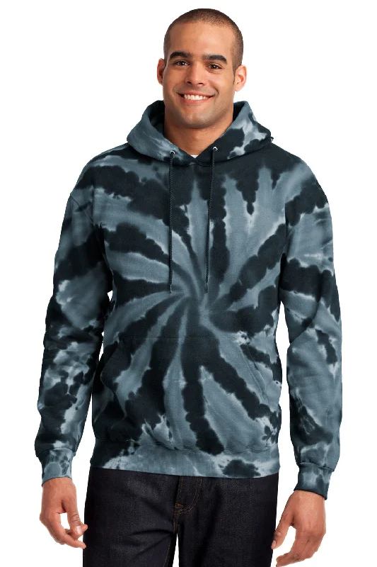 Everyday Denim Port & Company Mens Tie-Dye Fleece Hooded Sweatshirt Hoodie w/ Pouch Pocket - Black Everyday Denim Port & Company Mens Tie-Dye Fleece Hooded Sweatshirt Hoodie w/ Pouch Pocket - Black