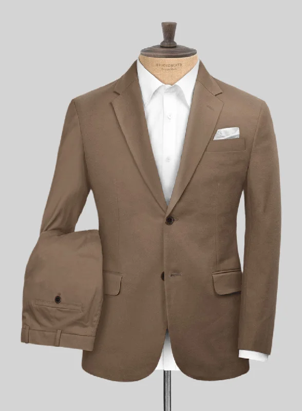 Athletic Gear Scabal Brown Cotton Stretch Suit