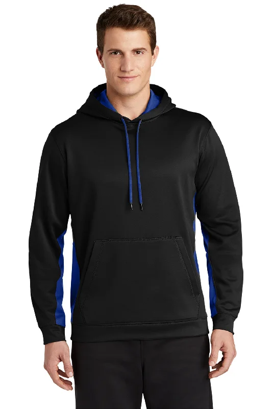 Sporty Styles Sport-Tek Mens Sport-Wick Moisture Wicking Fleece Hooded Sweatshirt Hoodie w/ Pouch Pocket - Black/True Royal Blue Sporty Styles Sport-Tek Mens Sport-Wick Moisture Wicking Fleece Hooded Sweatshirt Hoodie w/ Pouch Pocket - Black/True Royal Blue