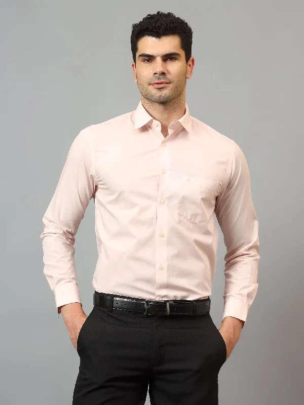 Cool Gear Men's Pink Formal Plain Full Sleeve Shirt
