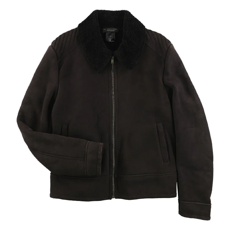 Warm Essentials The Men's Store Mens Lambs Skin Jacket, Brown, Large