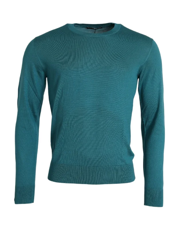 Sporty Wardrobe Dolce & Gabbana Silk Crew Neck Pullover Men's Sweater