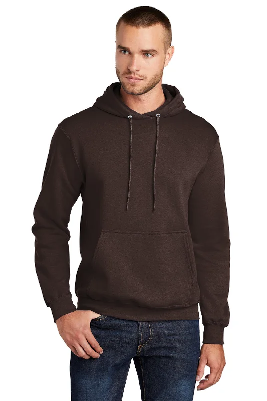 Classic Pieces Port & Company Mens Core Pill Resistant Fleece Hooded Sweatshirt Hoodie w/ Pouch Pocket - Dark Chocolate Brown Classic Pieces Port & Company Mens Core Pill Resistant Fleece Hooded Sweatshirt Hoodie w/ Pouch Pocket - Dark Chocolate Brown