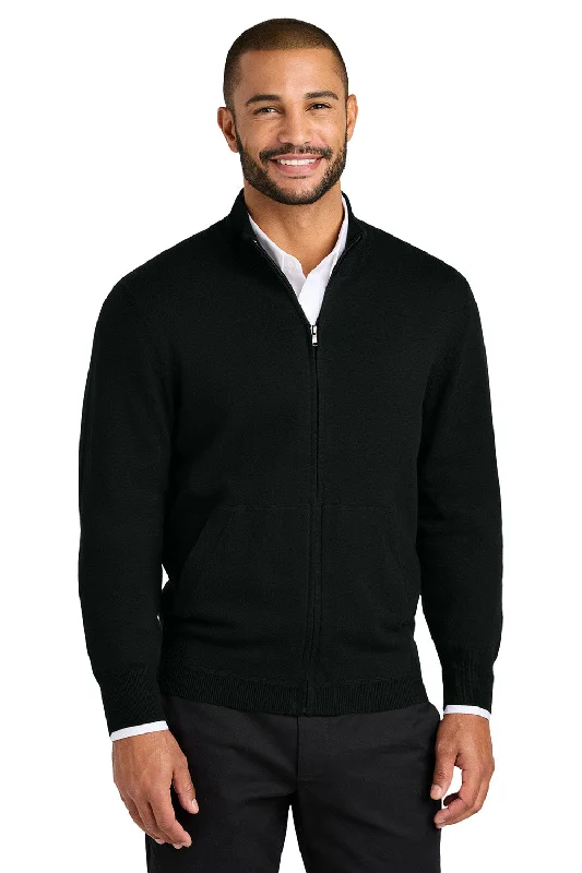 Casual Sneakers Port Authority Mens Easy Care Long Sleeve Full Zip Sweater w/ Pockets - Deep Black Casual Sneakers Port Authority Mens Easy Care Long Sleeve Full Zip Sweater w/ Pockets - Deep Black