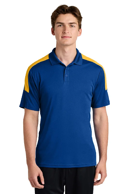 Cozy Pants Sport-Tek Mens Moisture Wicking Competitor United Short Sleeve Polo Shirt - True Royal Blue/Gold Cozy Pants Sport-Tek Mens Moisture Wicking Competitor United Short Sleeve Polo Shirt - True Royal Blue/Gold