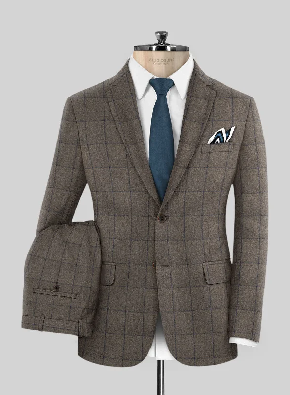 Functional Tops Caccioppoli Orenzo Brown Wool Suit