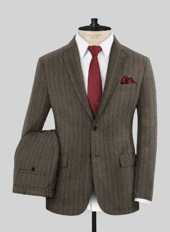 Relaxed Layers Caccioppoli Posa Dark Brown Wool Suit