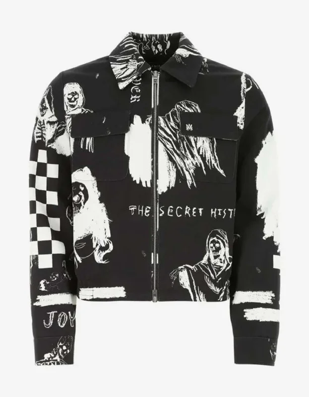 Versatile Wardrobe Amiri x Wes Lang Black Sketch Blouson