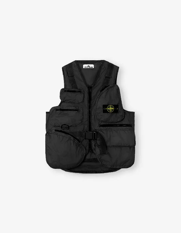 Cozy Basics Stone Island Black Membrana 3L TC Utility Gilet
