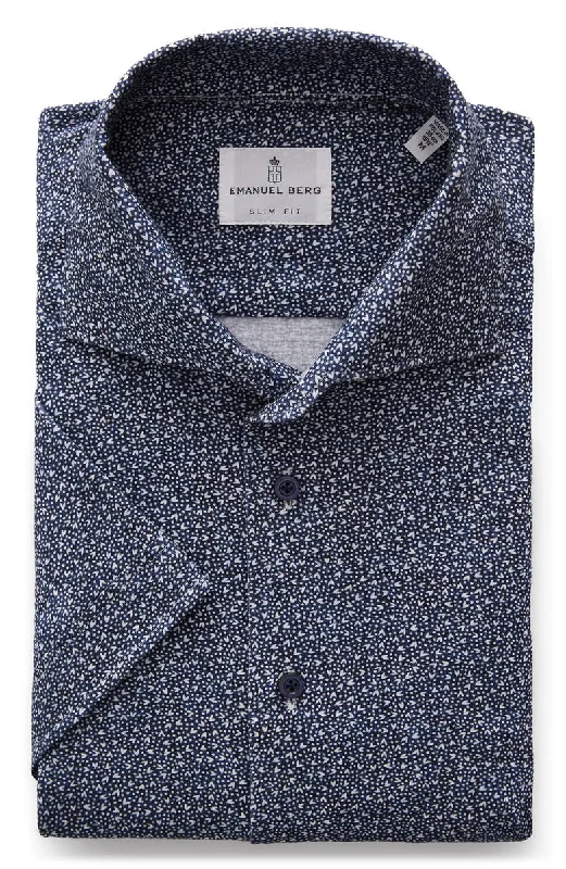 Everyday Comfort Wear Premium Quality Jersey Knit Short Sleeve Shirt SF18585 Dark Blue