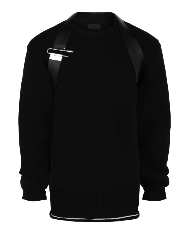 Simple Comfort Harness Detailed Wool Sweater