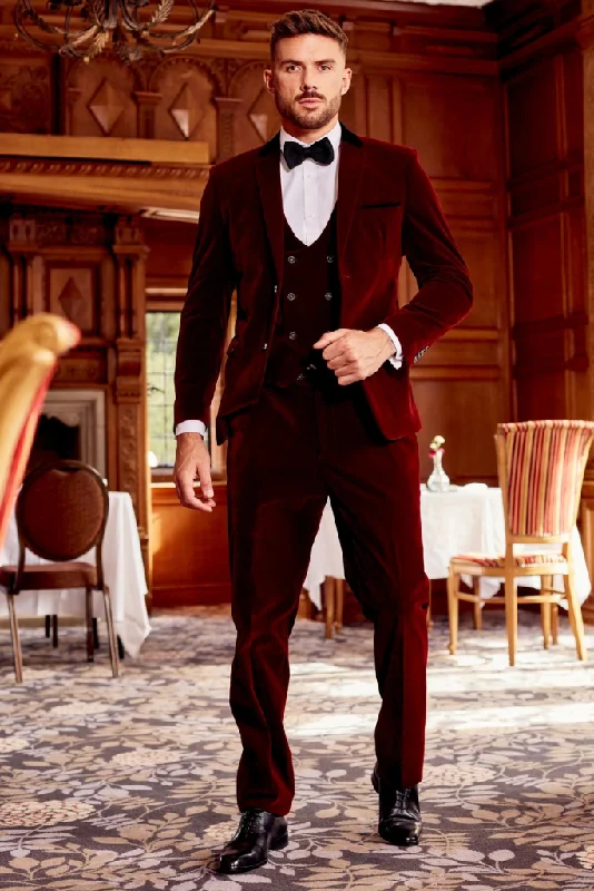 Casual Layers Men's Maroon Velvet Suit Three Piece Suit Slim Fit Suit Wedding Suit Dinner Suit Winter Wear Gift For Him Casual Layers Men's Maroon Velvet Suit Three Piece Suit Slim Fit Suit Wedding Suit Dinner Suit Winter Wear Gift For Him