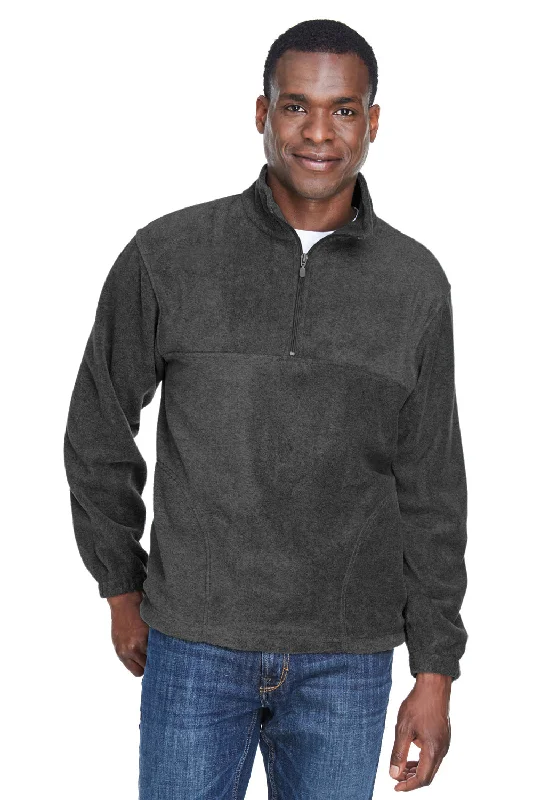 Soft Knitwear Harriton Mens Pill Resistant Fleece 1/4 Zip Sweatshirt w/ Pockets - Charcoal Grey Soft Knitwear Harriton Mens Pill Resistant Fleece 1/4 Zip Sweatshirt w/ Pockets - Charcoal Grey