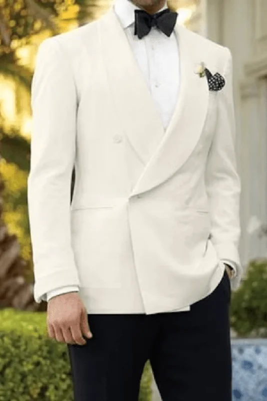 Urban Wear Men's Formal Suit Wedding Outwear Double Breasted 2 Piece Suit White Elegant Slim Fit Suit Gift For Him Urban Wear Men's Formal Suit Wedding Outwear Double Breasted 2 Piece Suit White Elegant Slim Fit Suit Gift For Him