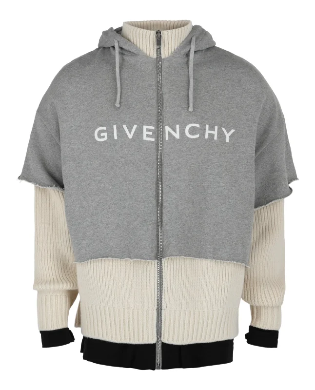 Cozy Pants Layered Zip-Up Logo Sweater
