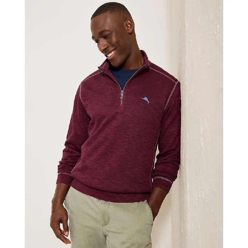 Modern Apparel Tommy Bahama Tobago Bay Half Zip Sweater - Aged Claret