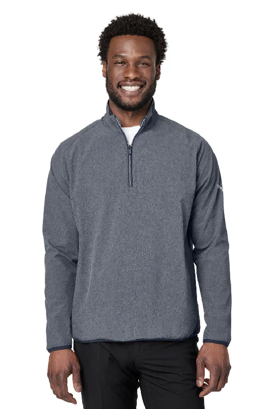 Trendy Apparel Puma Mens Coastal Woven Moisture Wicking 1/4 Zip Sweatshirt w/ Pockets - Heather Navy Blue Trendy Apparel Puma Mens Coastal Woven Moisture Wicking 1/4 Zip Sweatshirt w/ Pockets - Heather Navy Blue