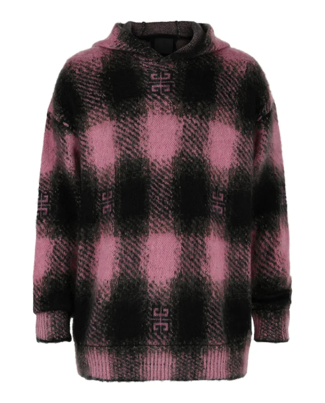 Comfy Outerwear 4G Check Hooded Sweater