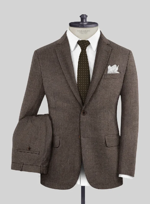 Warm Hoodies Hardy Minnis Dark Brown Twill Wool Suit