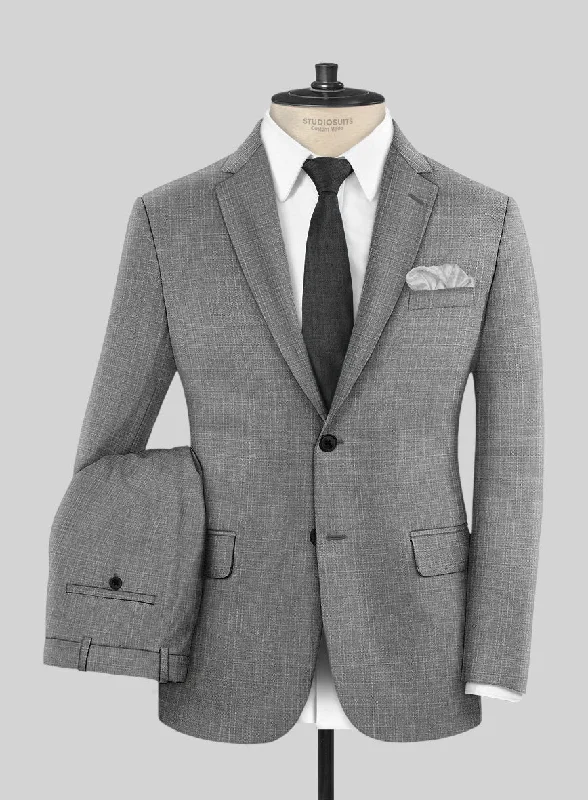 Classic Pieces London Loom Gray Eufemia Wool Silk Linen Suit
