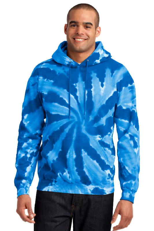 Stylish Tops Port & Company Mens Tie-Dye Fleece Hooded Sweatshirt Hoodie w/ Pouch Pocket - Royal Blue Stylish Tops Port & Company Mens Tie-Dye Fleece Hooded Sweatshirt Hoodie w/ Pouch Pocket - Royal Blue