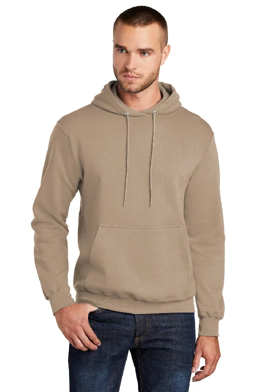 Street Casuals Port & Company Mens Core Pill Resistant Fleece Hooded Sweatshirt Hoodie w/ Pouch Pocket - Sand Street Casuals Port & Company Mens Core Pill Resistant Fleece Hooded Sweatshirt Hoodie w/ Pouch Pocket - Sand