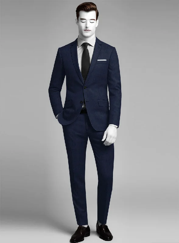 Urban Jeans Napolean Xina Tartan Blue Wool Suit