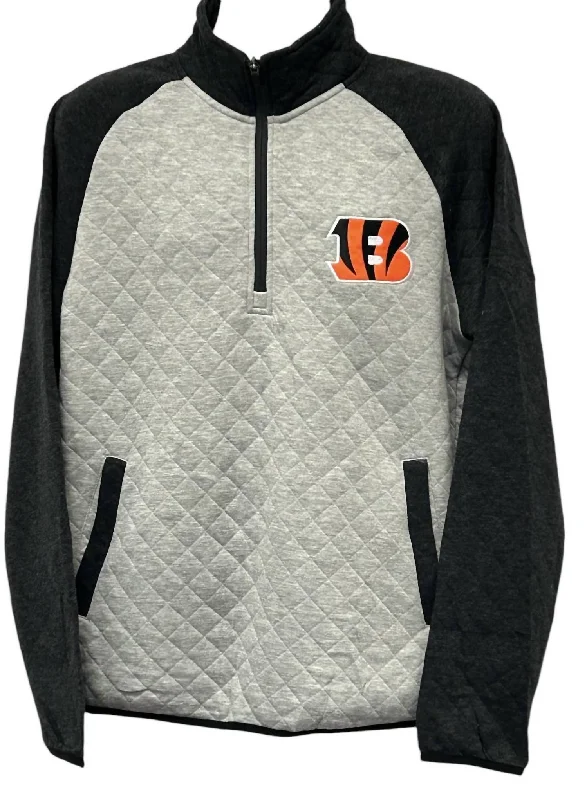 Active Essentials Men's Cincinnati Bengals 1/4-Zip Pullover In Grey