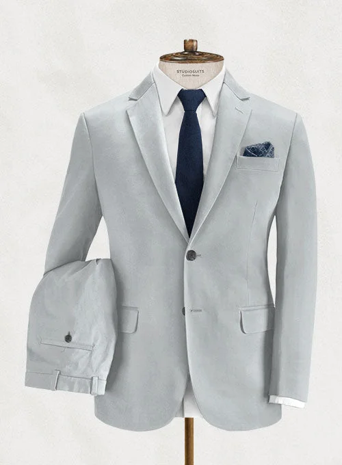 Relaxed Jackets Loro Piana Zod Light Gray Cotton Suit