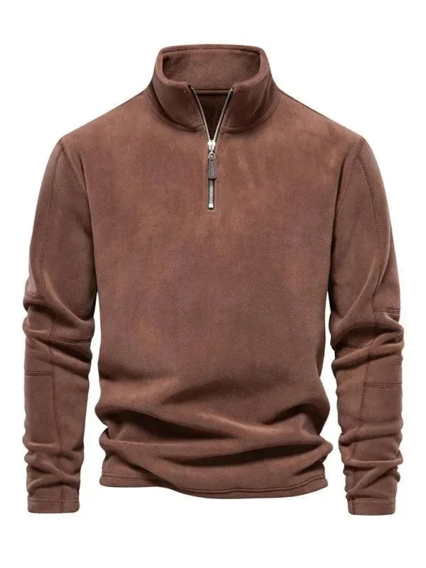 Trendy Styles Polar Stand Collar Fleece Men Sweatshirt