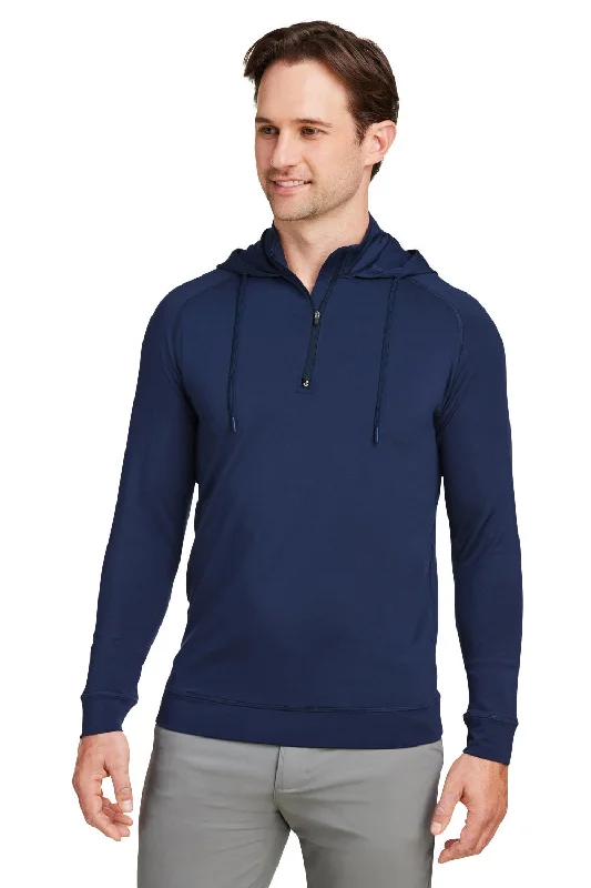 Everyday Denim Swannies Golf Mens Vandyke 1/4 Zip Hooded Sweatshirt Hoodie - Navy Blue Everyday Denim Swannies Golf Mens Vandyke 1/4 Zip Hooded Sweatshirt Hoodie - Navy Blue