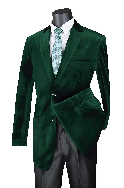 Bold Tops Velvet Regular Fit Fashion Jacket in Emerald