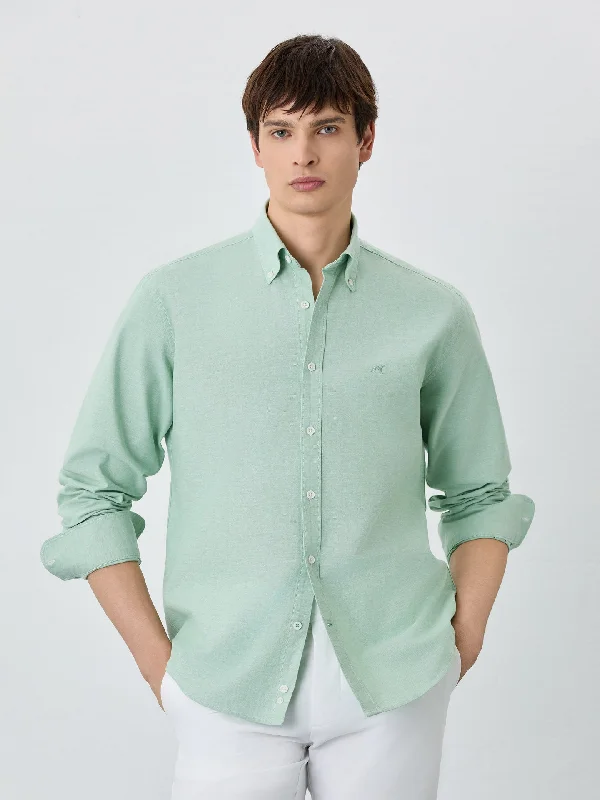 Comfy Hoodies Regular Fit Shirt With Button Down Collar In Cotton-elastane Blend