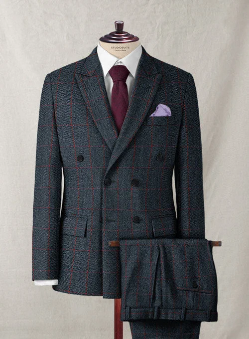 Casual Knitwear Harris Tweed Blue Checks Suit