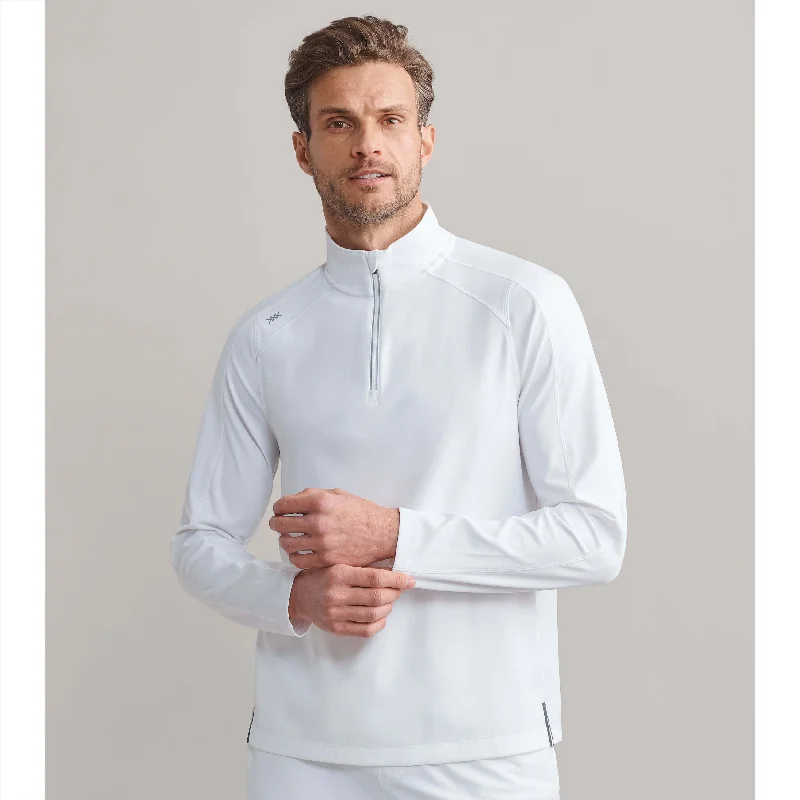 Casual Layers Rhone Men's Rise 1/4 Zip Pullover Sweater - White