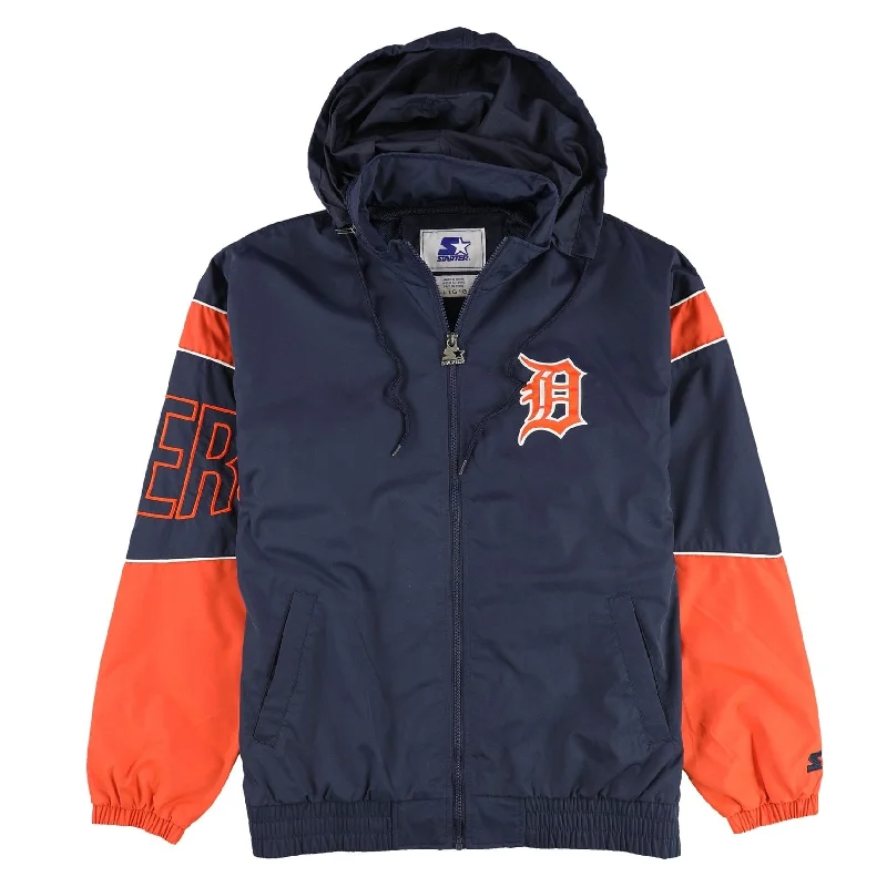 Comfortable Shirts STARTER Mens Detroit Tigers Jacket, Blue, Large