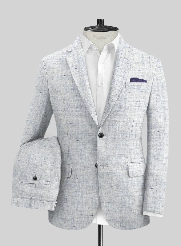 Sleek Shirts Solbiati Cloudweave Blue Linen Suit