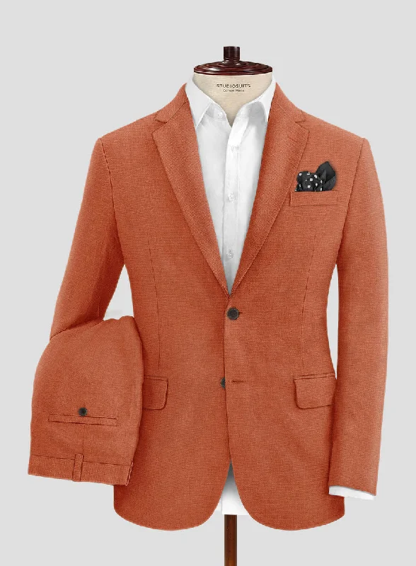 Relaxed Footwear Solbiati Art Du Lin Deep Orange Linen Suit