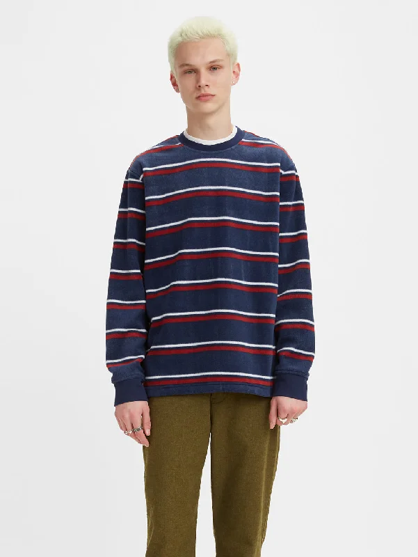 Sporty Essentials Men's Striped Crew Neck Sweatshirt