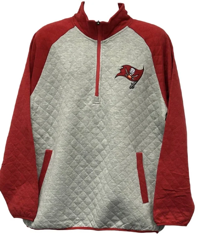Stylish Layers Men's Tampa Bay Buccaneers 1/4-Zip Pullover In Grey
