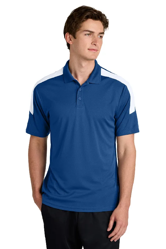 Everyday Apparel Sport-Tek Mens Moisture Wicking Competitor United Short Sleeve Polo Shirt - Royal Blue/White Everyday Apparel Sport-Tek Mens Moisture Wicking Competitor United Short Sleeve Polo Shirt - Royal Blue/White