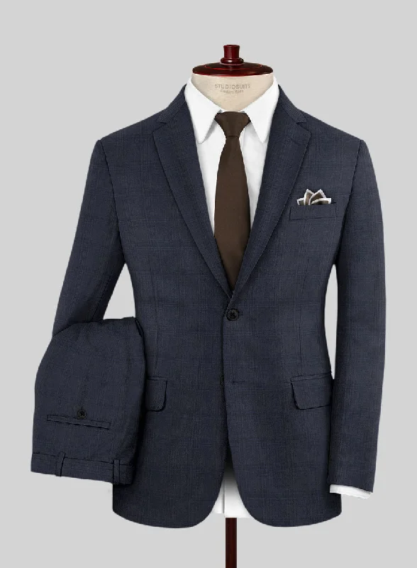 Urban Wear Lanificio Zegna Traveller Isai Blue Checks Wool Suit
