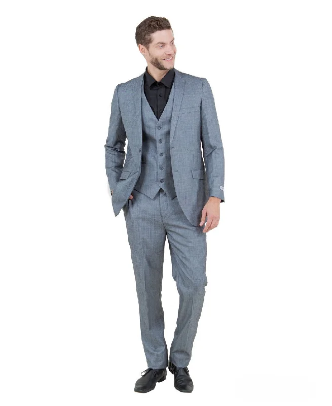 Stylish Shirts Zodiac Signature Collection: Three-Piece Suit in Solid Grey