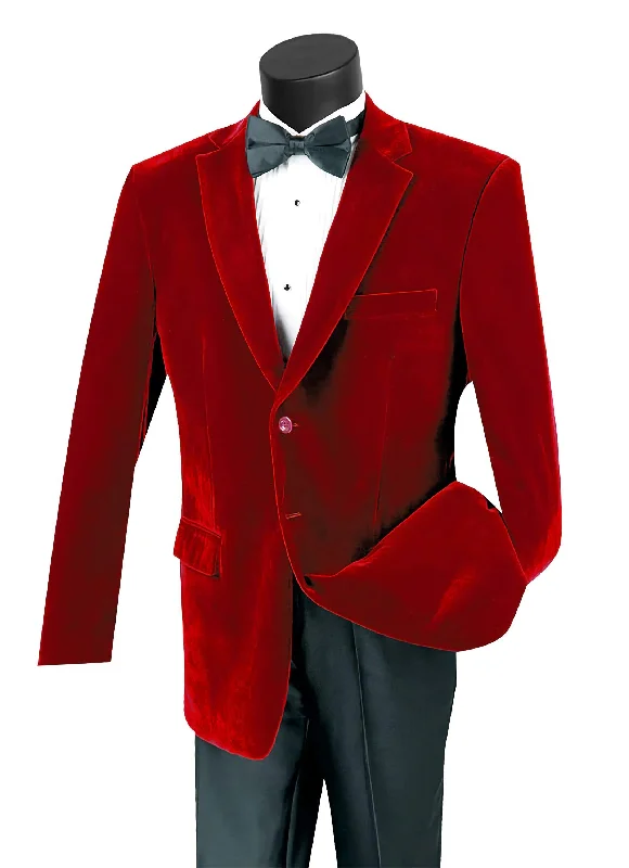 Stylish Jeans Velvet Regular Fit Fashion Jacket in Red